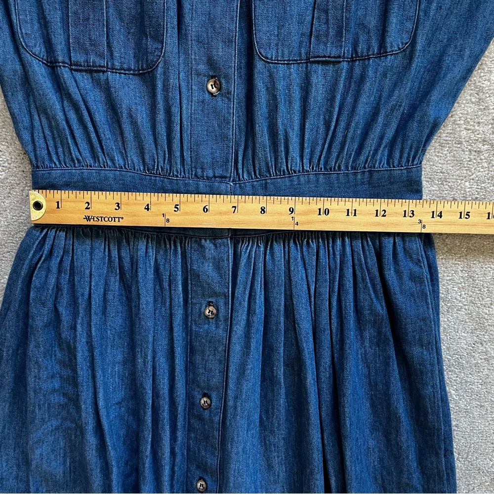 ABERCROMBIE & FITCH VINTAGE DENIM MAXI DRESS SIZE 10 COTTAGECORE PRAIRIE TRENDY - Picture 7 of 10